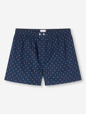 Men's Classic Fit Boxers Nelson 96 Cotton Batiste Navy