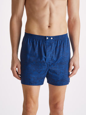 Men's Classic Fit Boxers Paris 25 Cotton Jacquard Navy