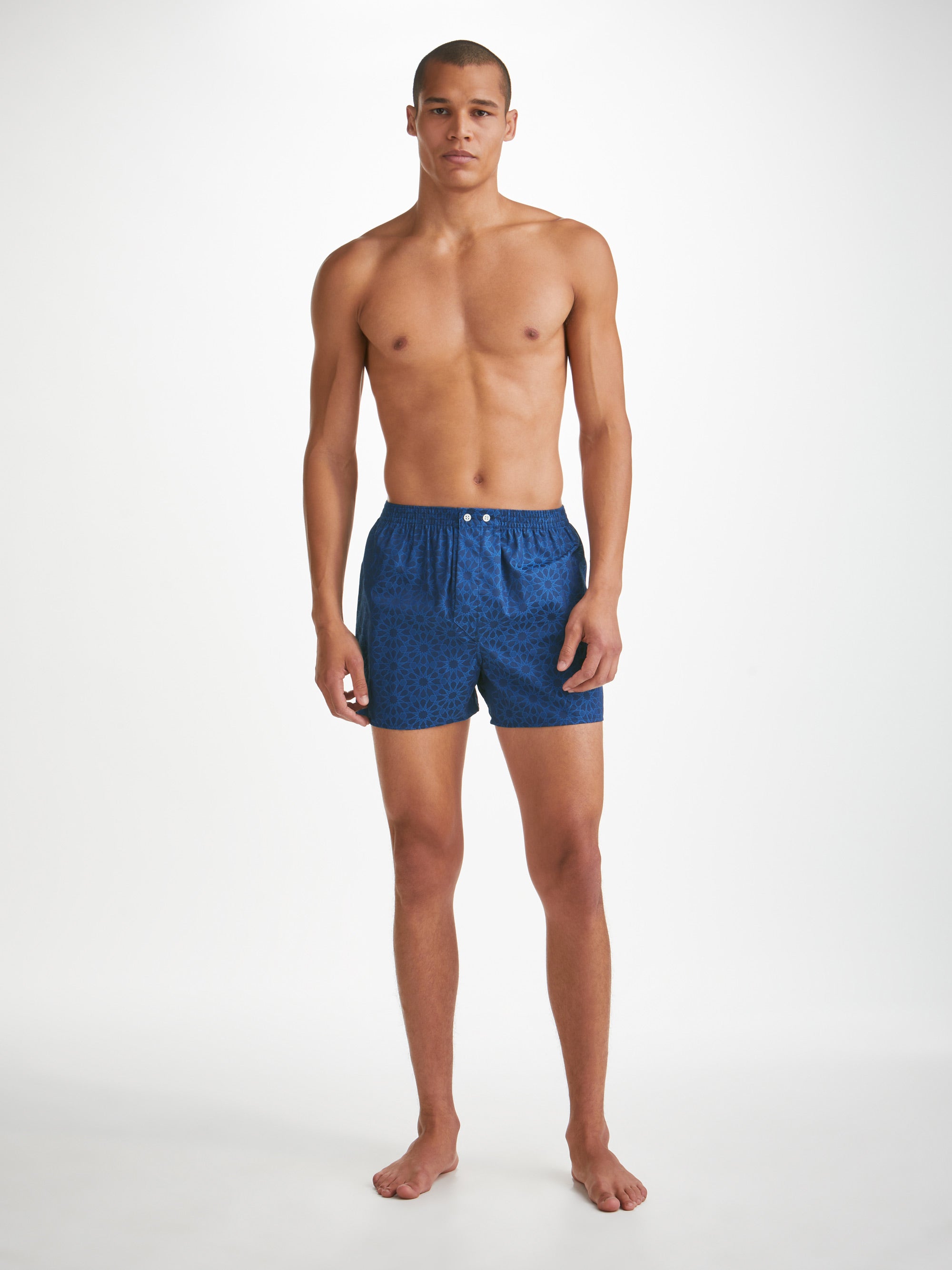 Men's Classic Fit Boxers Paris 26 Cotton Jacquard Navy