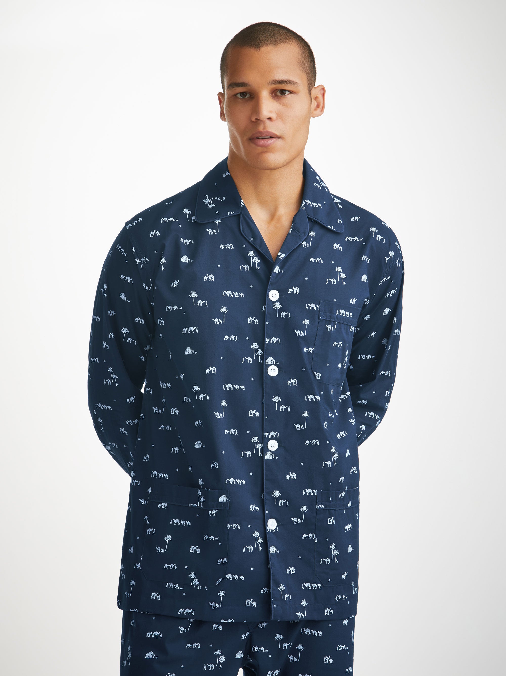 Men's Classic Fit Pyjamas Nelson 99 Cotton Batiste Navy