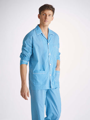 Men's Classic Fit Pyjamas Ledbury 65 Cotton Batiste Blue