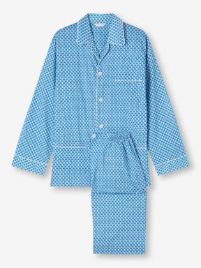 Men's Classic Fit Pyjamas Ledbury 65 Cotton Batiste Blue