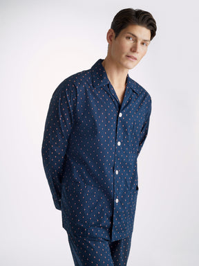 Men's Classic Fit Pyjamas Neslon 96 Cotton Batiste Navy