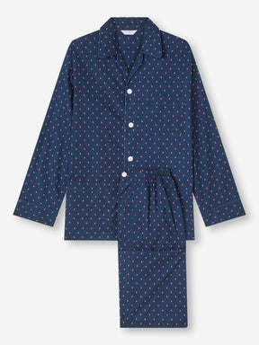 Men's Classic Fit Pyjamas Neslon 96 Cotton Batiste Navy