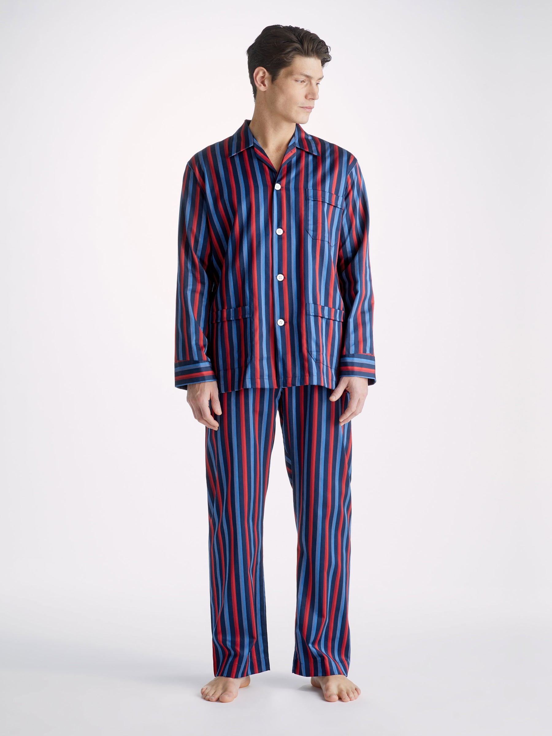 Men's Classic Fit Pyjamas Wellington 55 Cotton Navy
