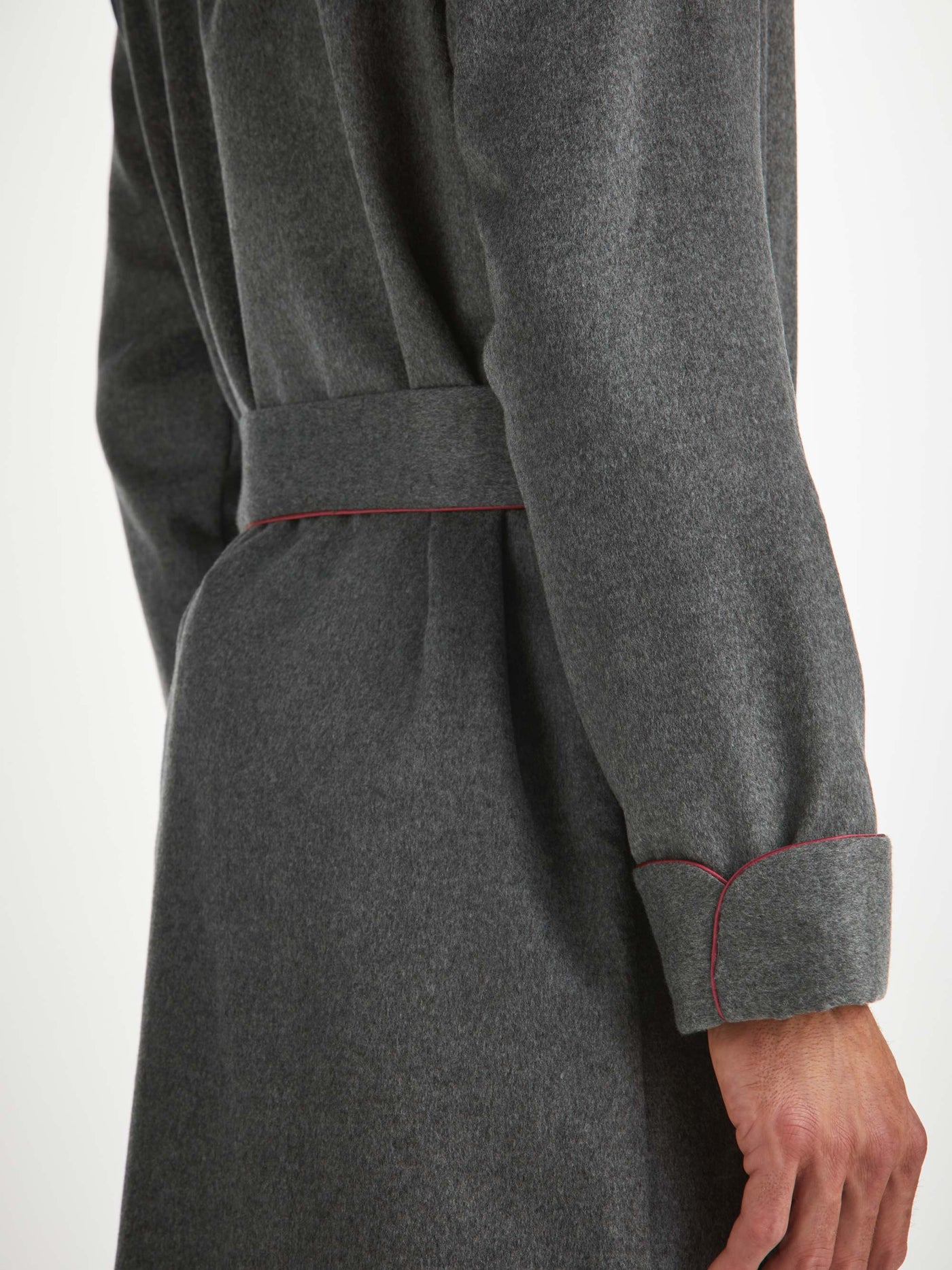Men's Charcoal Pure Cashmere Dressing Gown Derek Rose