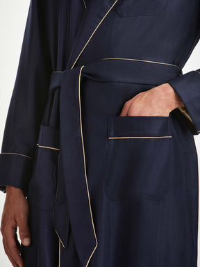 Men's Robe Duke Cashmere Navy