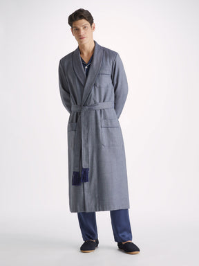 Men's Dressing Gown Lincoln 11 Wool Navy