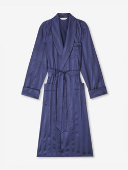 Men's Dressing Gown Lingfield Cotton Navy