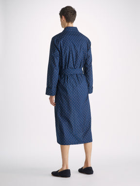 Men's Dressing Gown Nelson 96 Cotton Batiste Navy