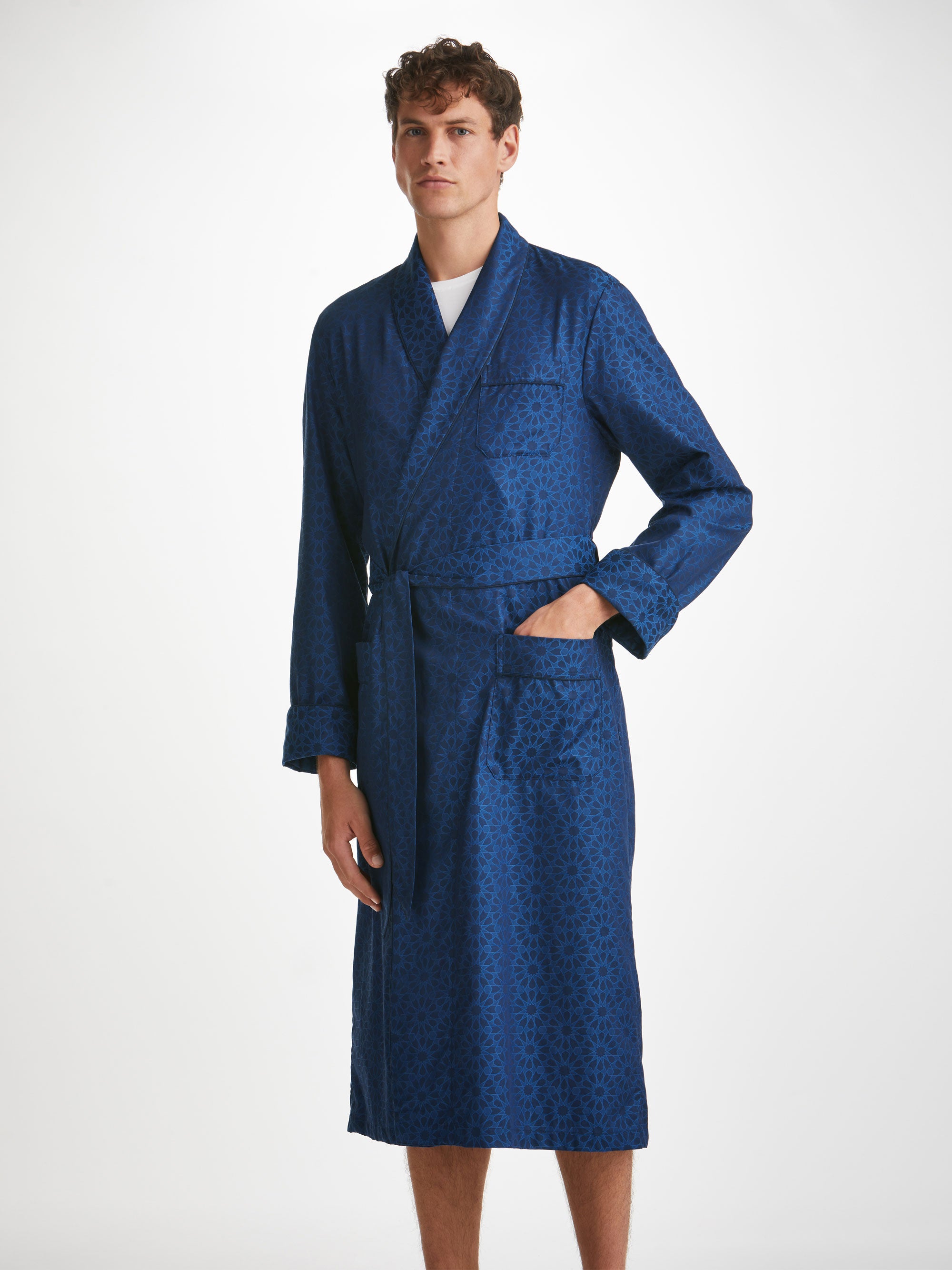 Men's Fleece Shawl Collar Dressing Gown | Boohoo UK