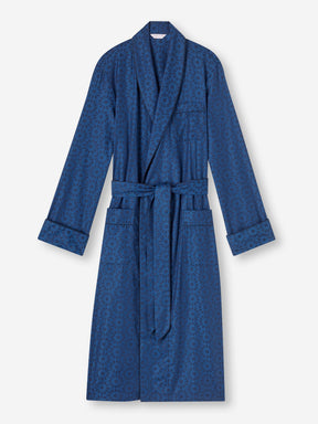 Men's Dressing Gown Paris 26 Cotton Jacquard Navy