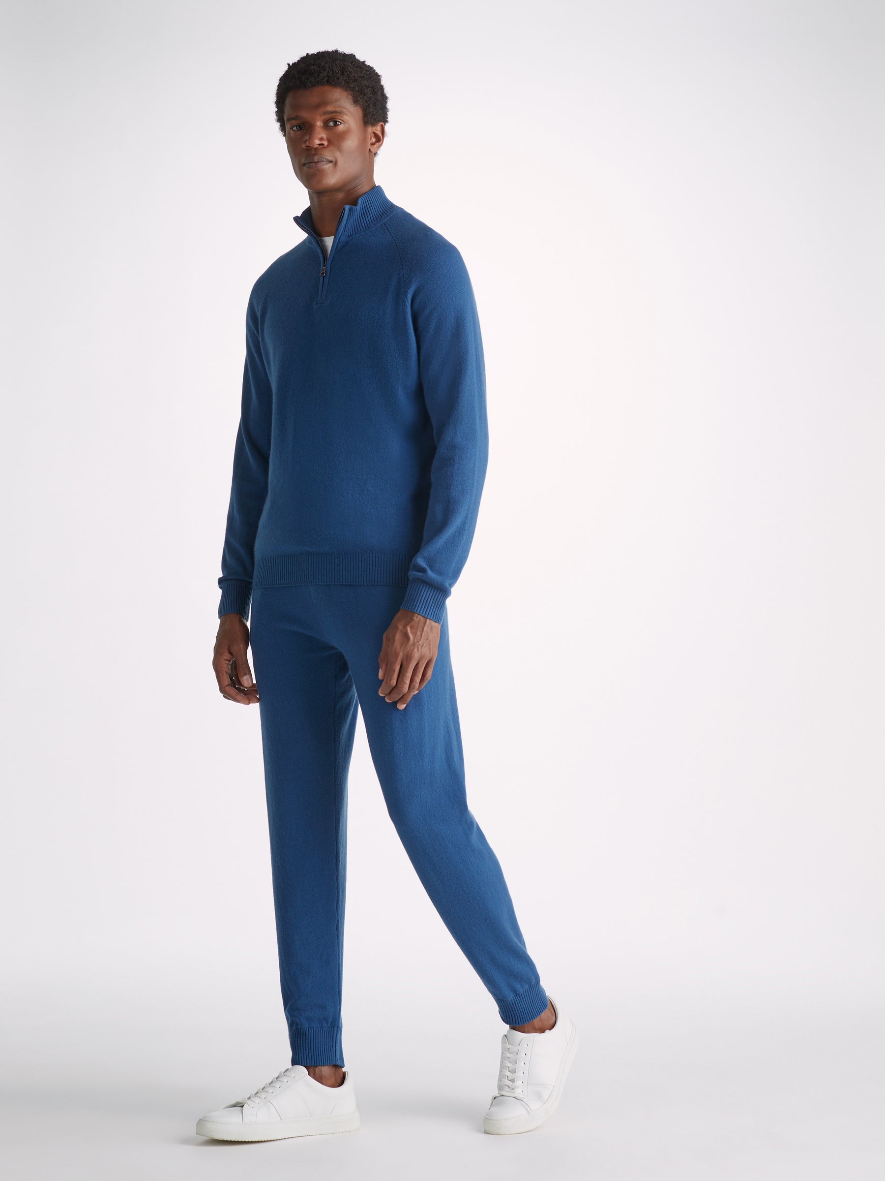 Men's Half-Zip Sweater Finley Cashmere Denim
