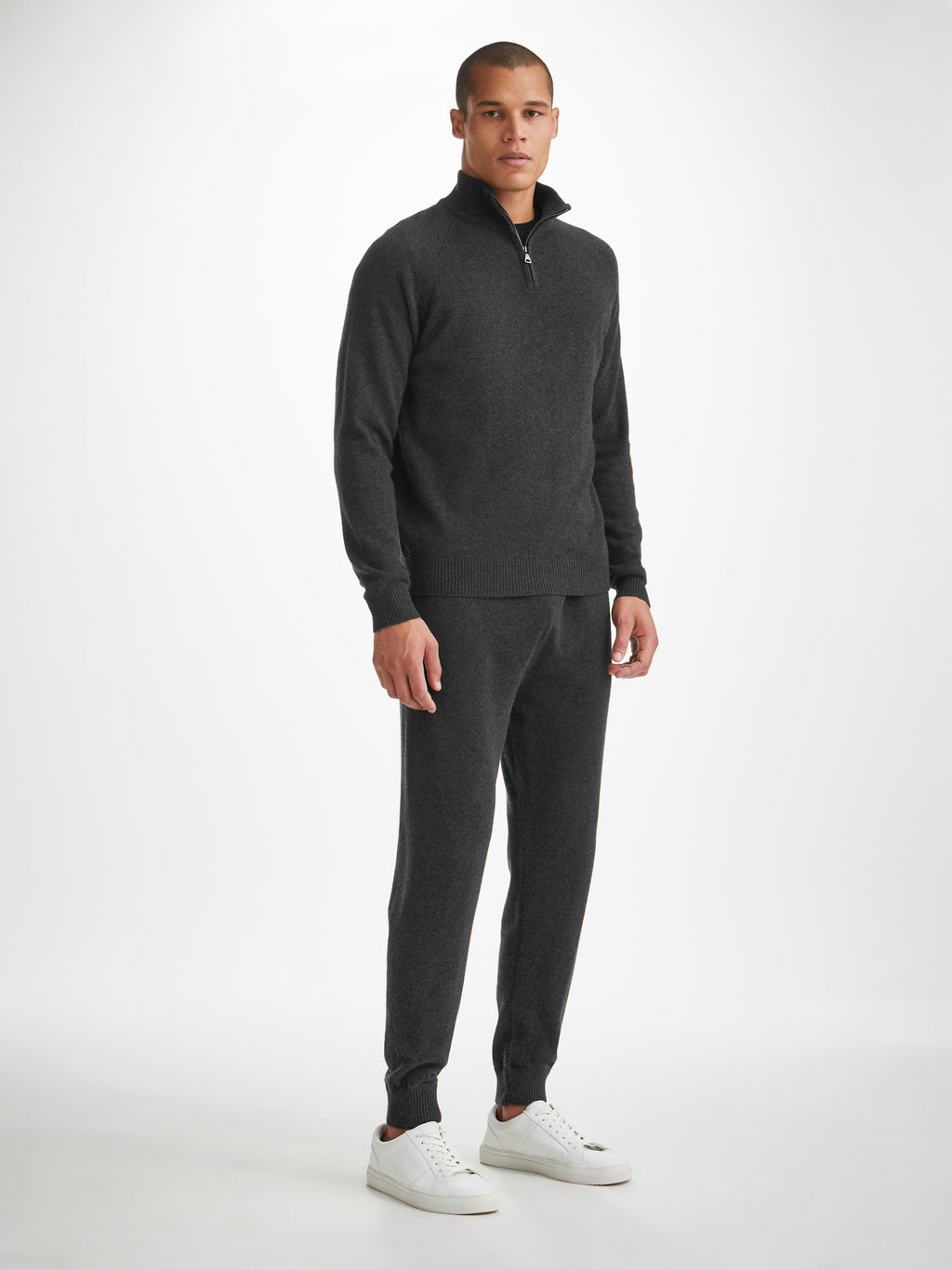 Finley Half Zip Cashmere Charcoal Set