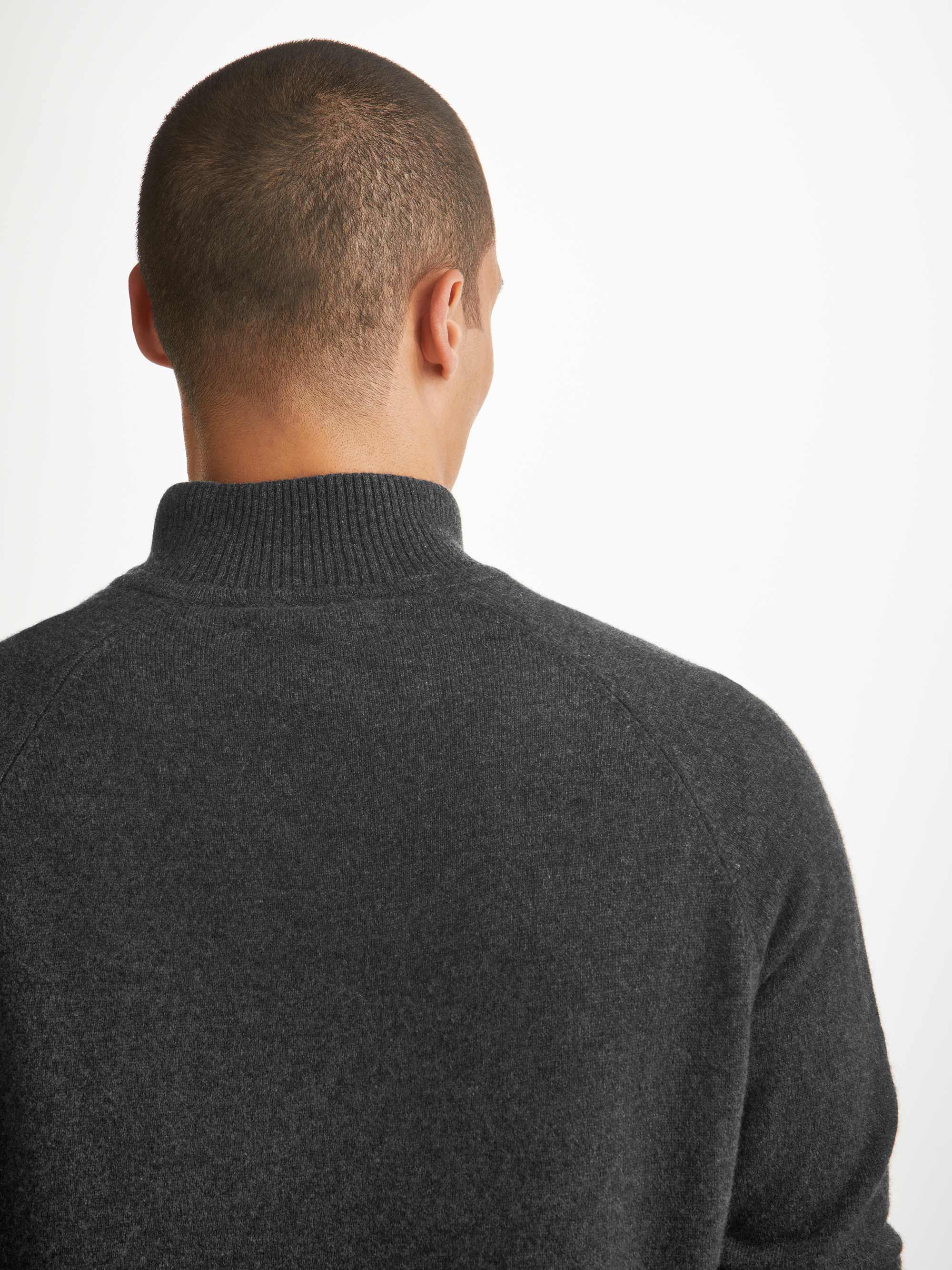 Men's Half-Zip Sweater Finley Cashmere Charcoal