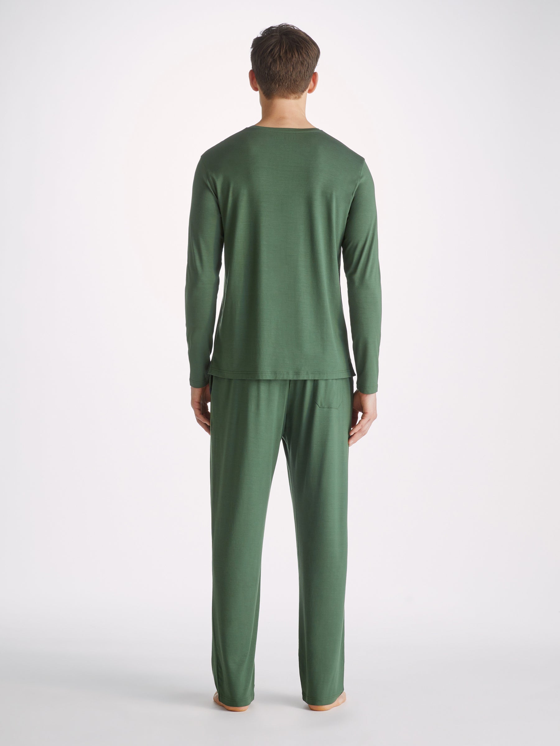 Men's Long Sleeve T-Shirt Basel Micro Modal Stretch Hunter Green