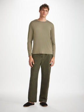 Men's Long Sleeve T-Shirt Basel Micro Modal Stretch Khaki