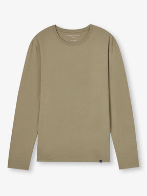 Men's Long Sleeve T-Shirt Basel Micro Modal Stretch Khaki