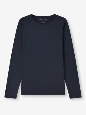 Men's Long Sleeve T-Shirt Basel Micro Modal Stretch Navy