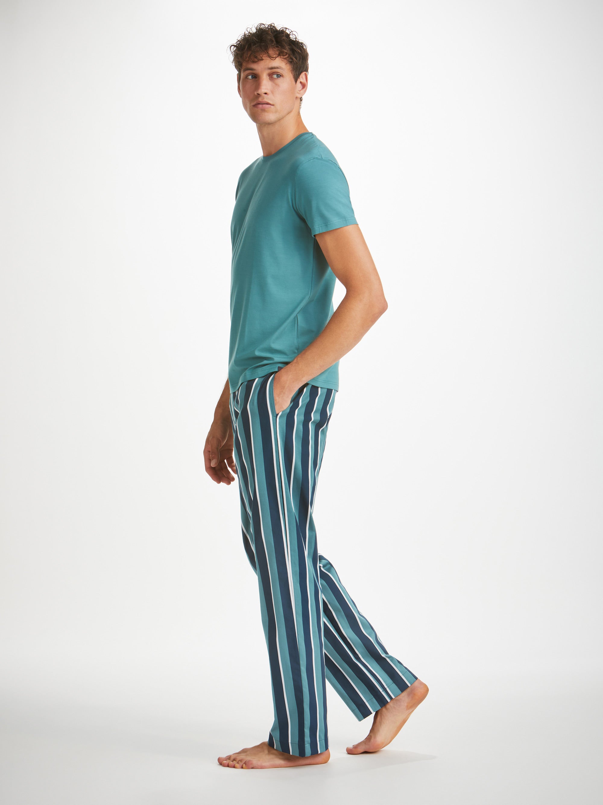 Men's Lounge Trousers Royal 221 Cotton Teal