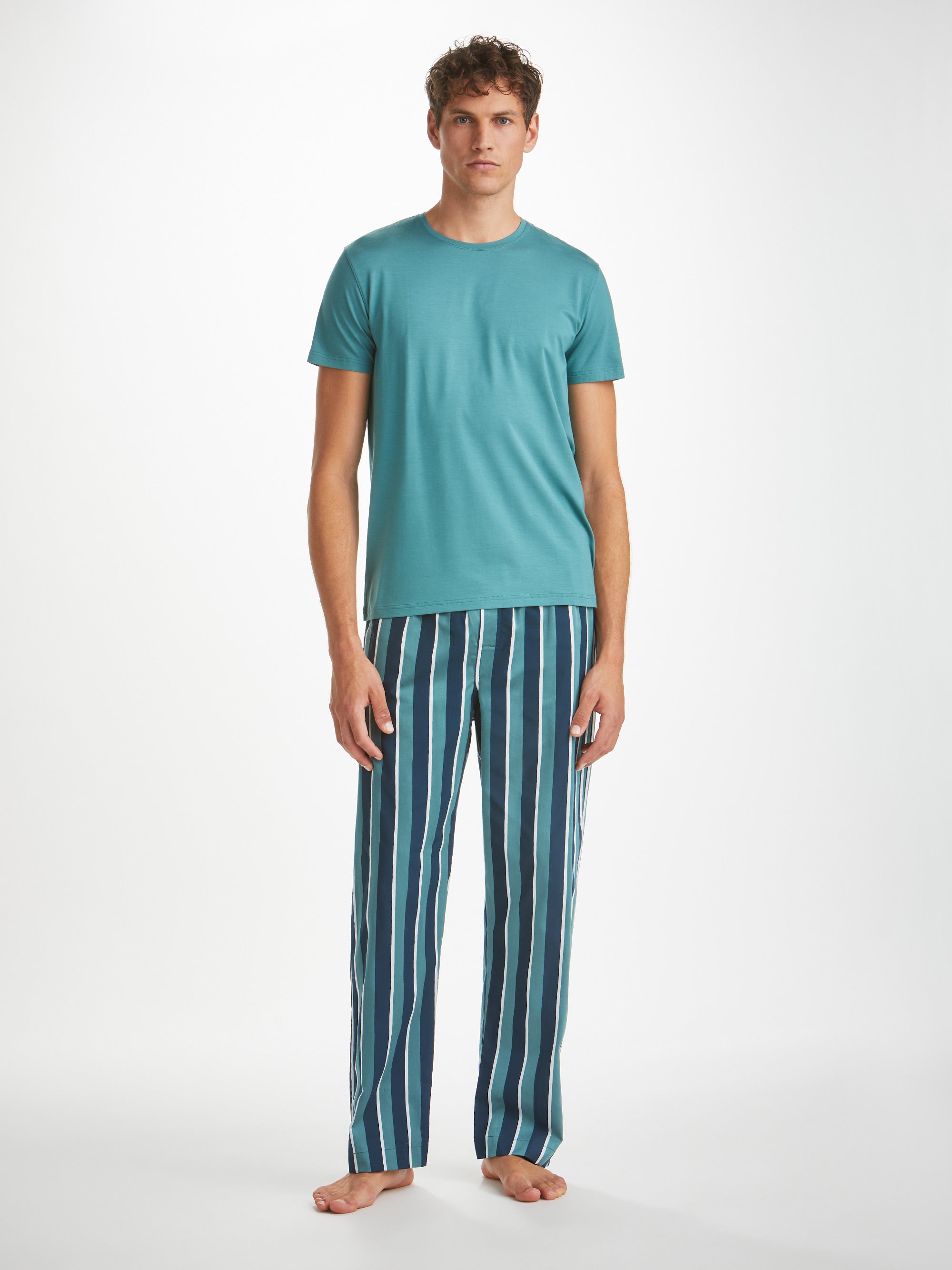 Men's Lounge Trousers Royal 221 Cotton Teal