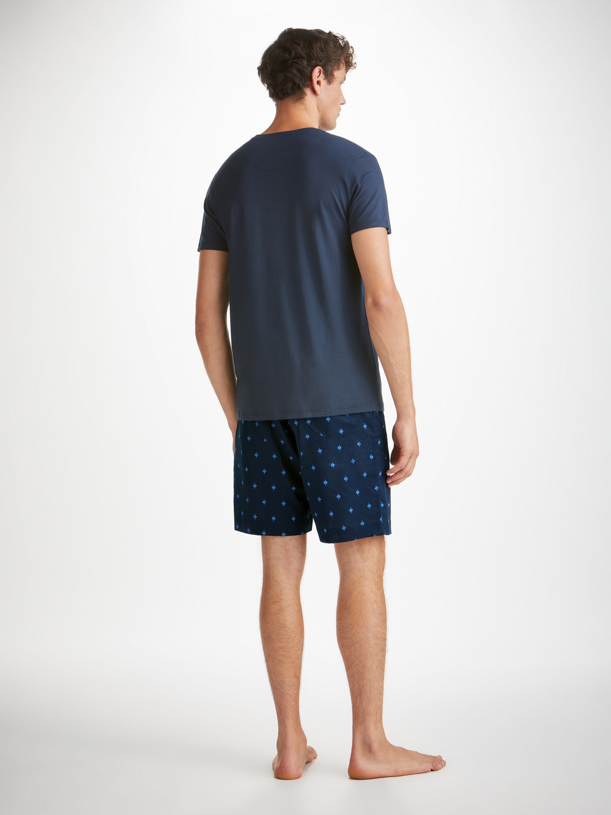 Men's Lounge Shorts Nelson 98 Cotton Batiste Navy