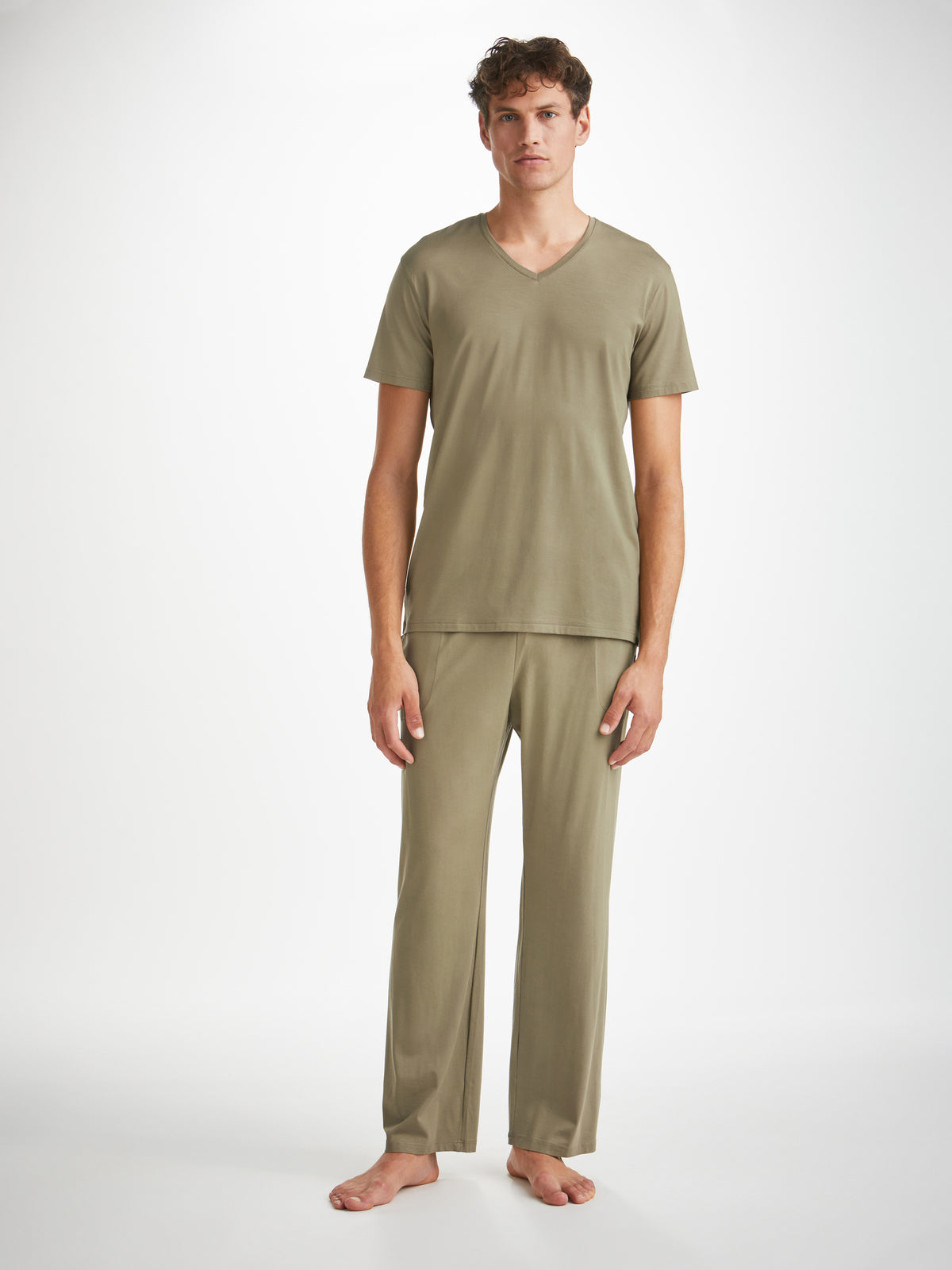 Men's Lounge Trousers Basel Micro Modal Stretch Khaki