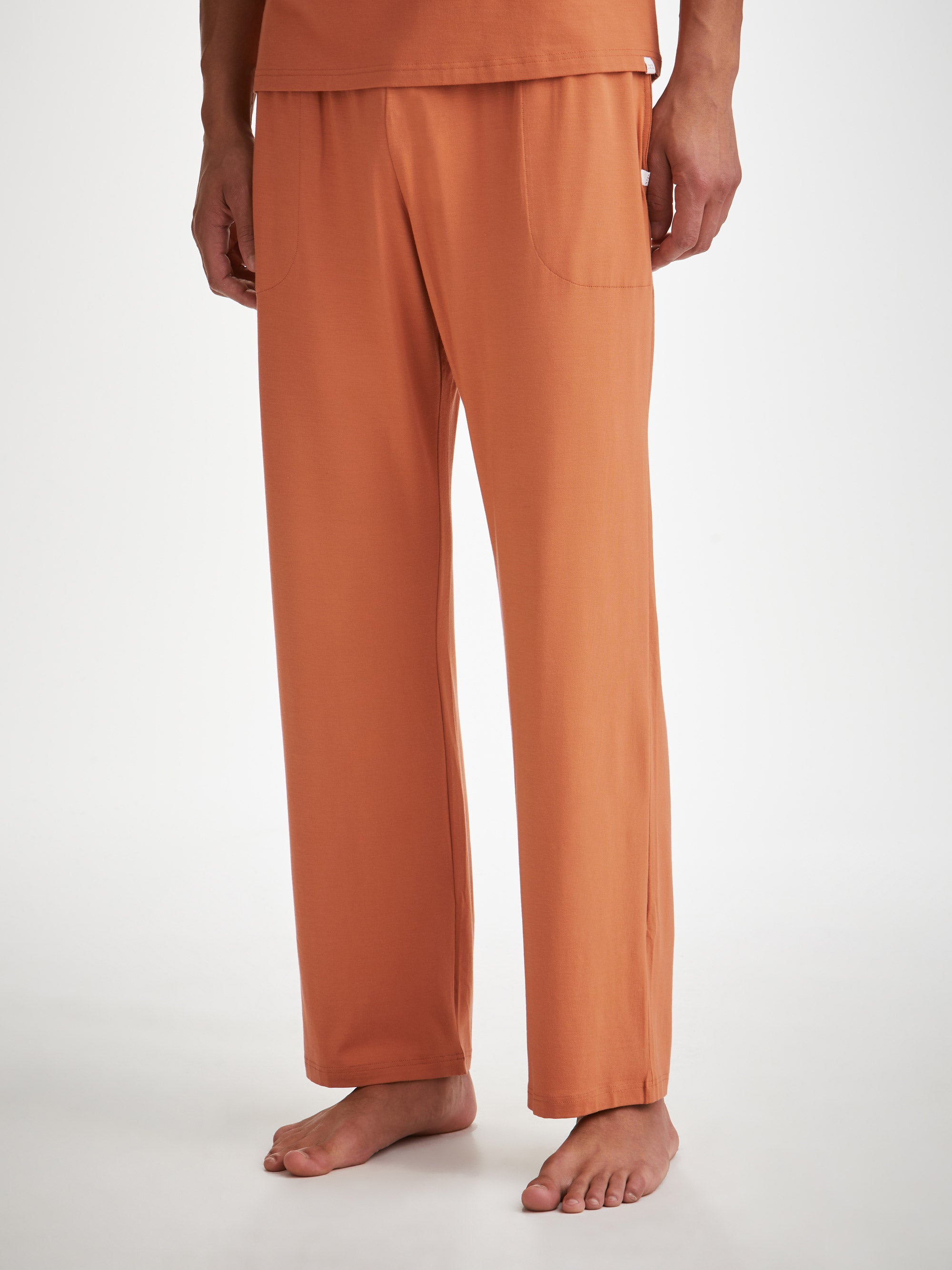 Men's Lounge Trousers Basel Micro Modal Stretch Terracotta