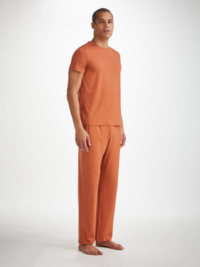 Men's Lounge Trousers Basel Micro Modal Stretch Terracotta