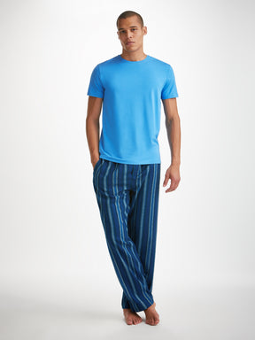 Men's Lounge Trousers Kelburn 38 Brushed Cotton Blue