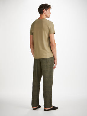 Men's Lounge Trousers Kelburn 41 Brushed Cotton Khaki