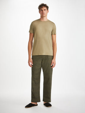Men's Lounge Trousers Kelburn 41 Brushed Cotton Khaki
