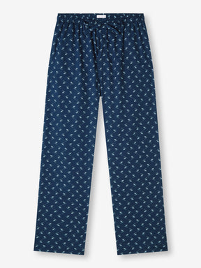 Men's Lounge Trousers Nelson 95 Cotton Batiste Blue