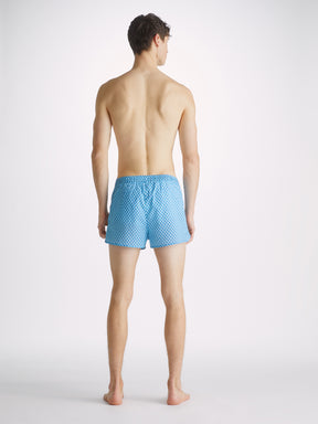 Men's Modern Fit Boxers Ledbury 65 Cotton Batiste Blue