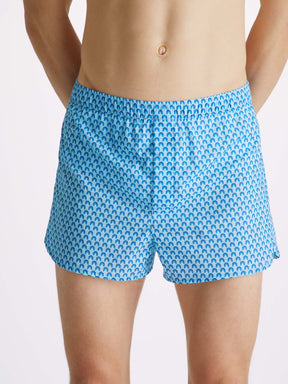 Men's Modern Fit Boxers Ledbury 65 Cotton Batiste Blue