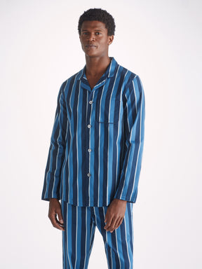 Men's Modern Fit Pyjamas Royal 220 Cotton Blue