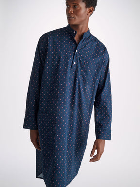 Men's Nightshirt Nelson 96 Cotton Batiste Navy