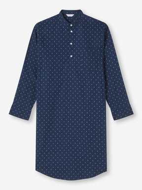 Men's Nightshirt Nelson 96 Cotton Batiste Navy