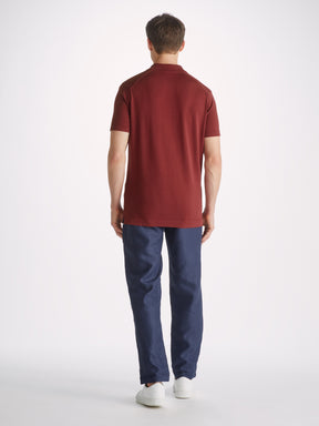 Men's Polo Shirt Jacob Sea Island Cotton Burgundy