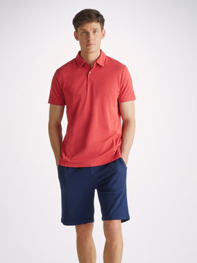 Men's Polo Shirt Ramsay Pique Cotton Tencel Red