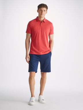 Men's Polo Shirt Ramsay Pique Cotton Tencel Red