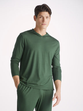 Men's Pullover Hoodie Basel Micro Modal Stretch Hunter Green