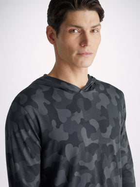 Men's Pullover Hoodie London 11 Micro Modal Black