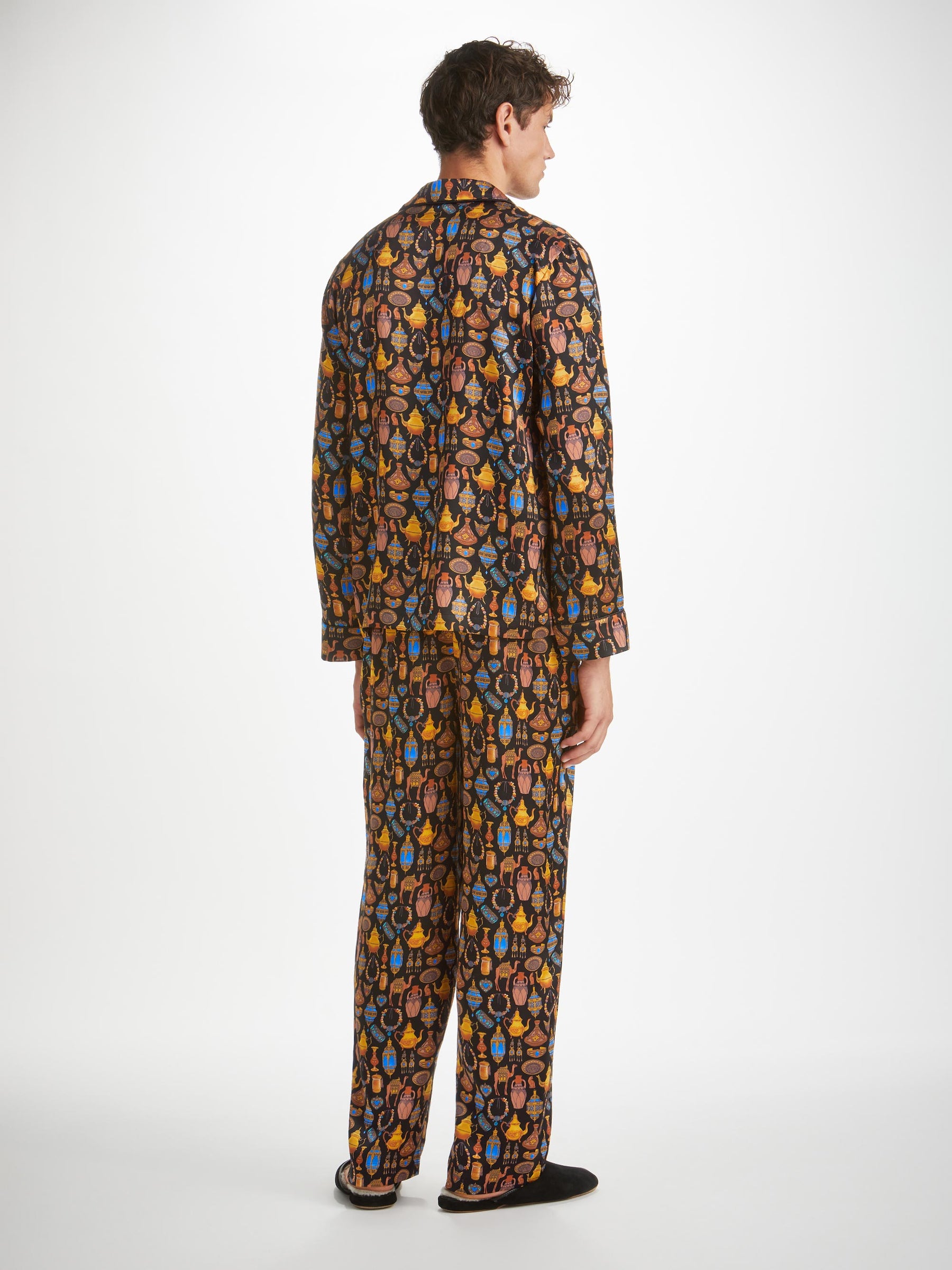 Men's Pyjamas Brindisi 100 Silk Satin Black