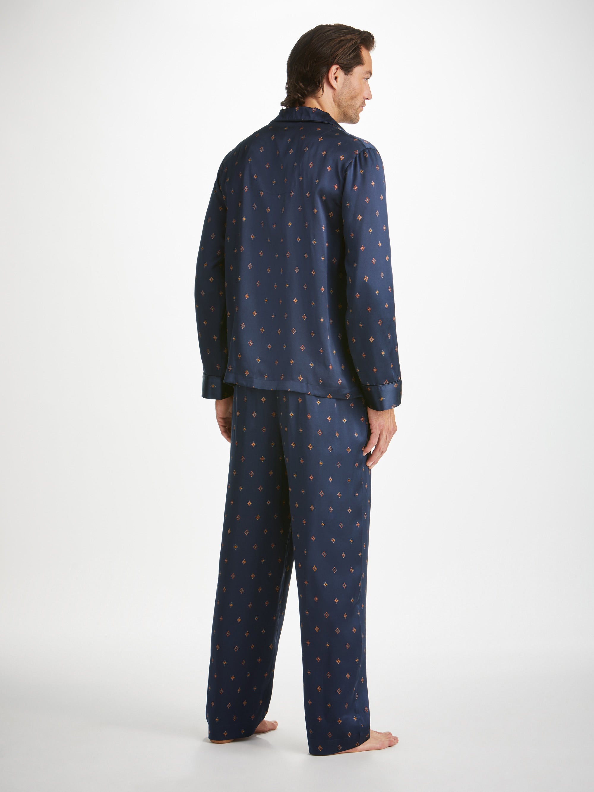 Men's Pyjamas Brindisi 103 Silk Satin Navy