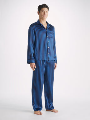 Men's Pyjamas Brindisi 92 Silk Satin Navy