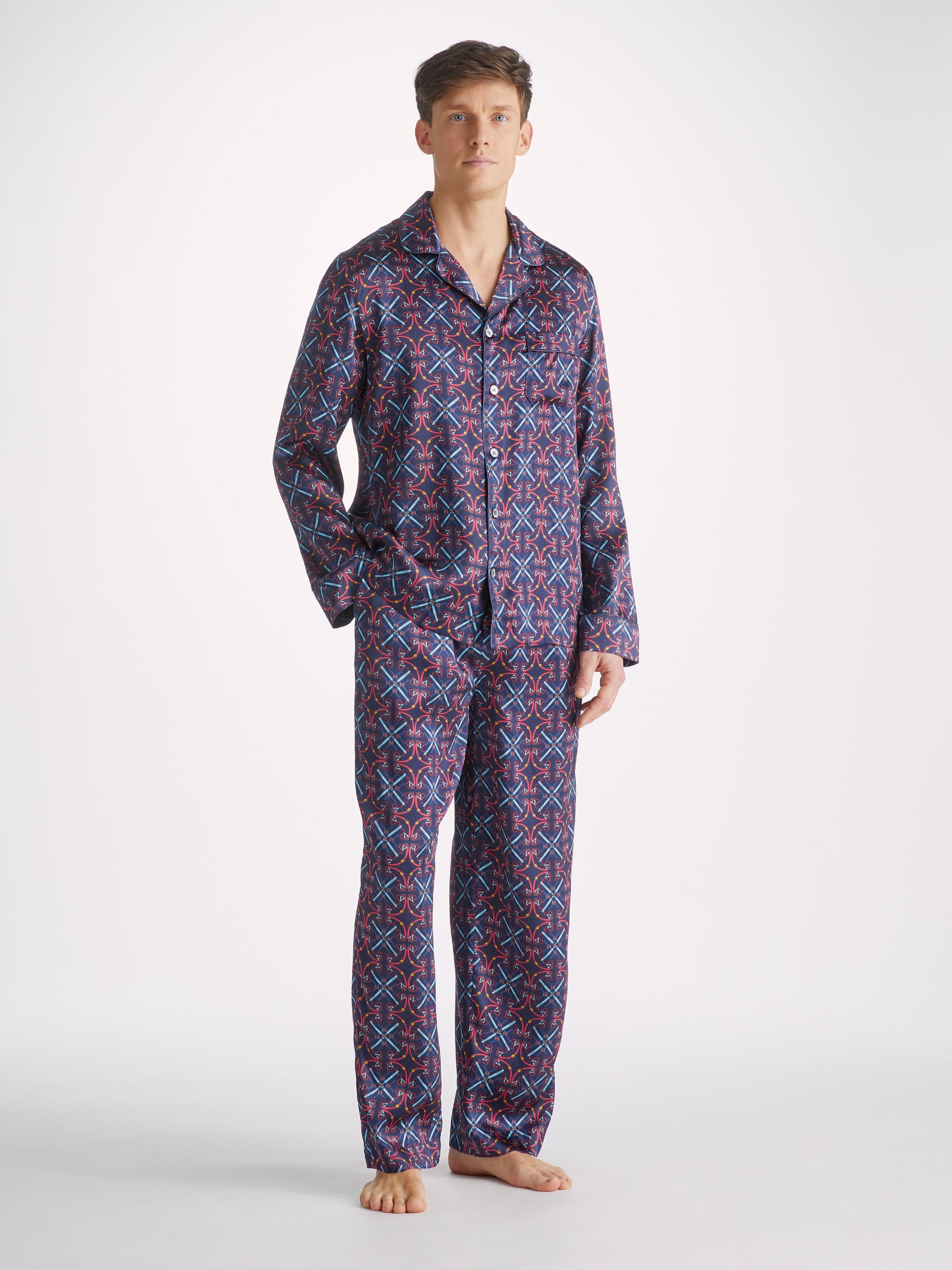 Men's Pyjamas Brindisi 93 Silk Satin Navy