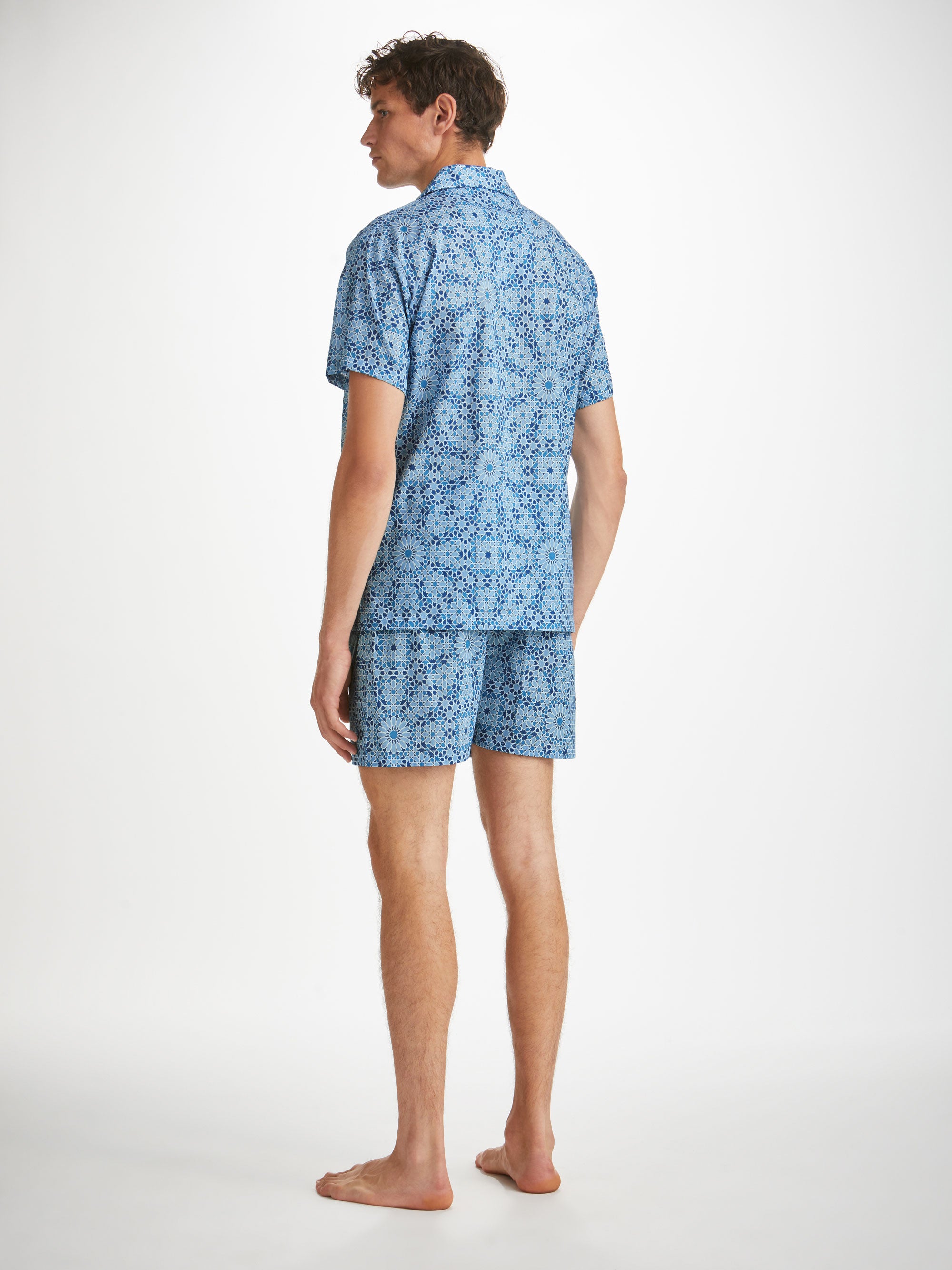 Men's Short Pyjamas Ledbury 69 Cotton Batiste Blue