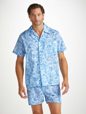 Men's Short Pyjamas Ledbury 70 Cotton Batiste Blue