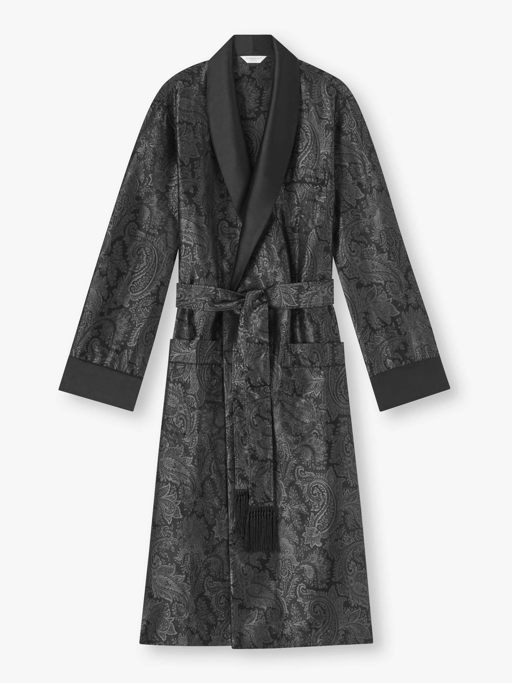 Men's Dressing Gown Verona 67 Silk Satin Black